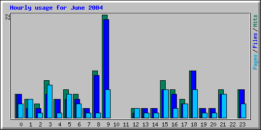 Hourly usage for June 2004