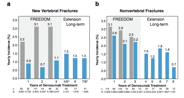 bar graph of fractures for 8 yrs