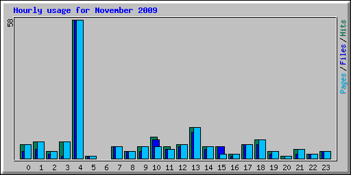 Hourly usage for November 2009