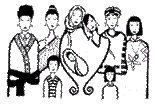 ReWa Logo.  Depicts woman and children of different cultures standing together