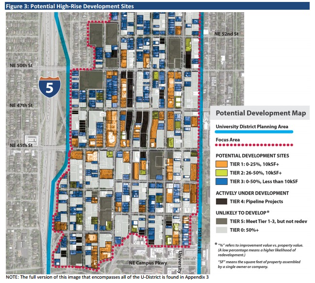 2013 Map of Potential High-Rise Development Sites in U-District