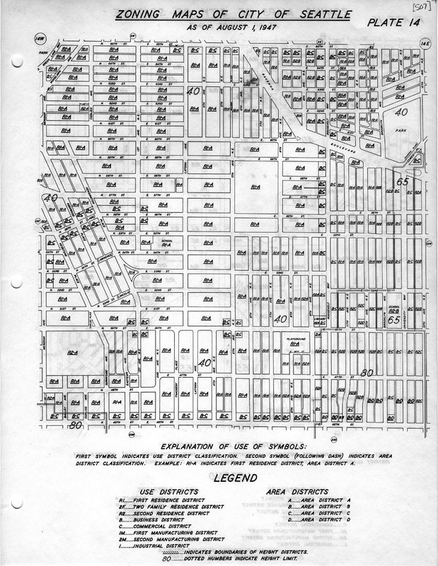 Zoning Map Seattle 1947 - University District