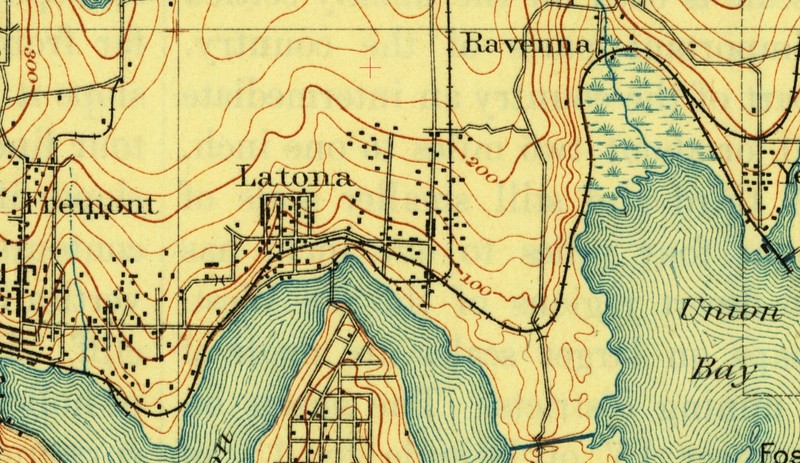 Portion of 1894 Topographic Map, University Playground Marked