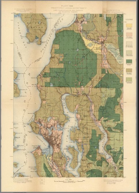 Plate CXXX. Seattle Quadrangle, Washington, Land Classification and Density of Standing Timber