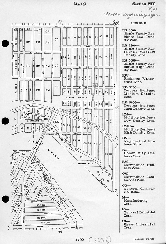 : Section 23E zoning [1958 Seattle Zoning Code - zoning map sections including changes made by Ordinances up to and including Ord 90314 (9/15/1961) ]