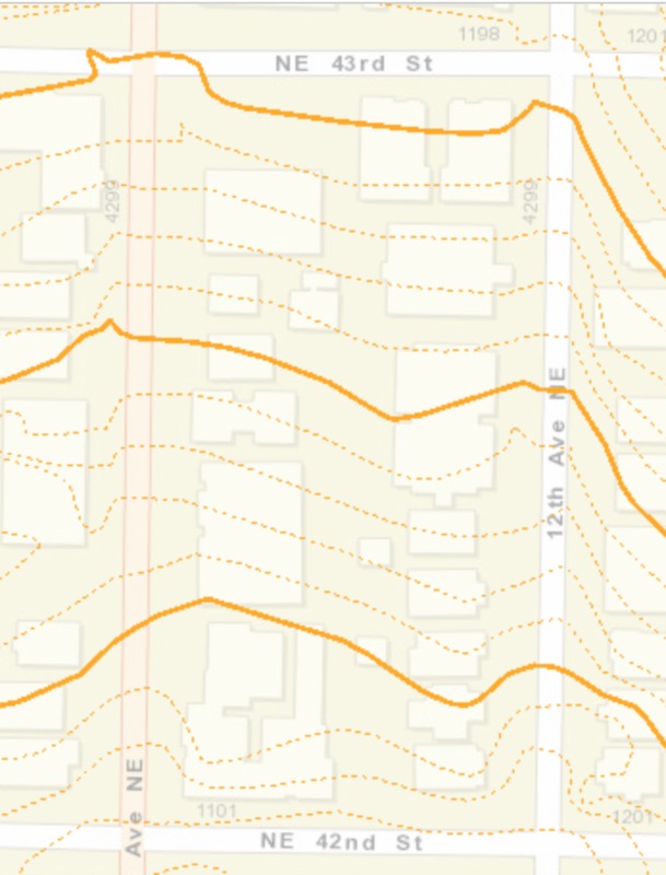 1993 topographical map of Seattle