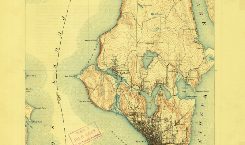 Topography of Seattle Area- 1894