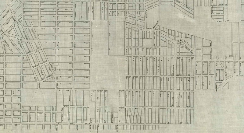 Base map of City of Seattle from North City Limits to 45th Street in 1900.