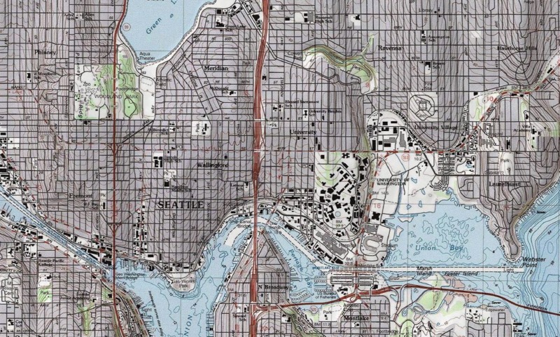 Topographical map of the University District Area