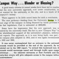 Campus Way ... Blunder or Blessing?