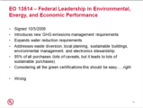 Click to View: 10. EO 13514   Federal Leadership in Environmental, Energy, and Economic Performance