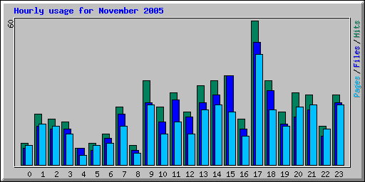 Hourly usage for November 2005