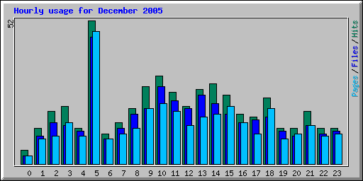 Hourly usage for December 2005