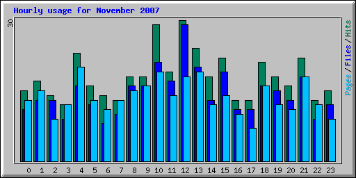 Hourly usage for November 2007