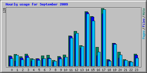 Hourly usage for September 2009