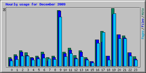 Hourly usage for December 2009