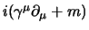 $i(\gamma^\mu \partial_\mu + m)$