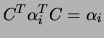 $C^T \alpha_i^T C = \alpha_i$