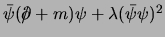 $\bar\psi(\slash\partial + m) \psi + \lambda (\bar\psi\psi)^2$