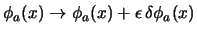 $\phi_a(x) \to \phi_a(x) + \epsilon   \delta\phi_a(x)$