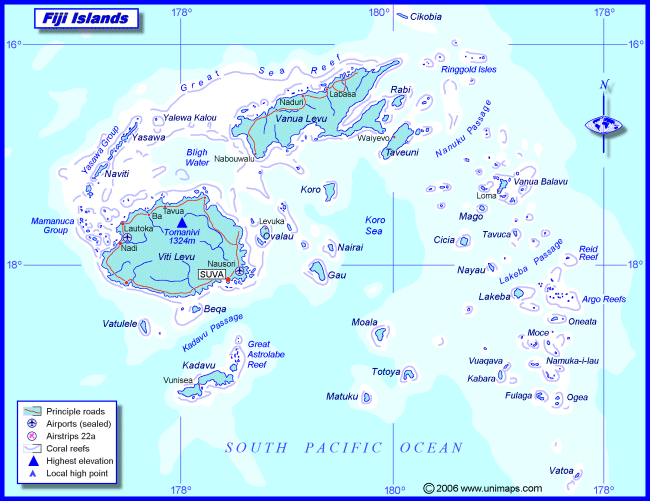 Main map of Fiji