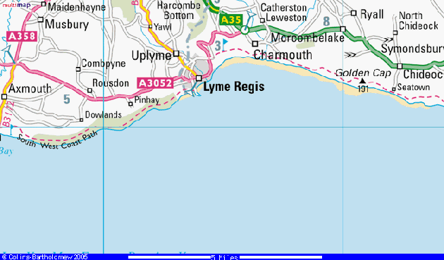 lyme bay map