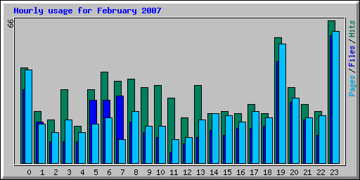 Hourly usage for February 2007