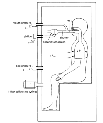 body plethysmograph and helium dilution techniques