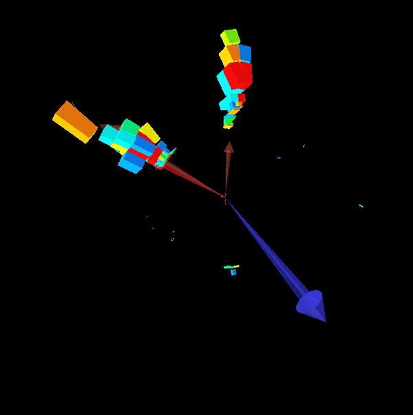 Event with large missing
    (unobserved) energy from the Dzero experiment at Fermilab