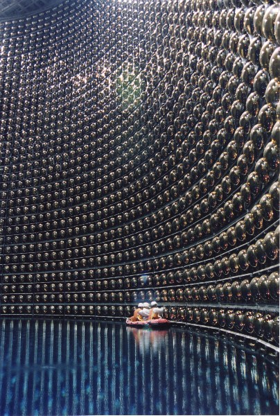 Inside the Super-Kamiokande neutrino detector